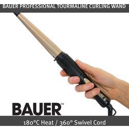 Bauer curls conical ceramic hair curling wand salon curlers tong styler