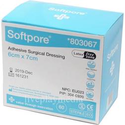 softpore adhesive dressings sterile 6x7cm cuts burns first