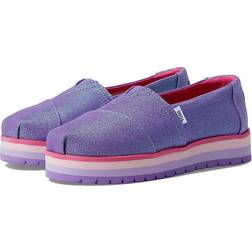 Toms Kids Youth Purple 's Glimmer Twill Alp Platform Alpargatas Shoes