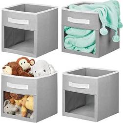 mDesign Fabric Nursery/Playroom Closet Storage Organizer Bin Box with Front