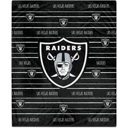 NFL Las Vegas Raiders Logo Stripe Flannel Fleece Throw Blanket