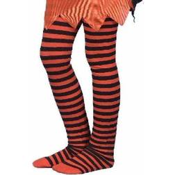 Smiffys Kids Striped Tights Orange
