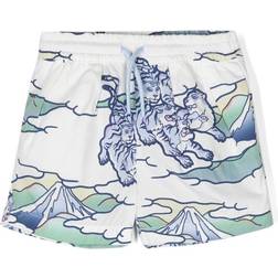 Kenzo Kids animal-print drawstring shorts kids Cotton mth White