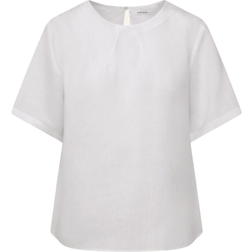 Seidensticker Regular Round Neck Shirt Blouse - White