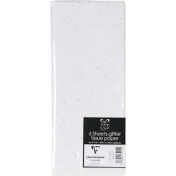 Gift Wrap White Glitter Tissue Paper 6 Pack