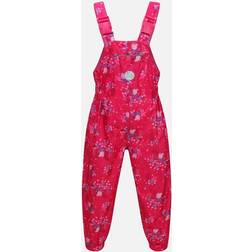 Regatta Childrens/Kids Muddy Puddle Peppa Pig Floral Dungarees Pink/Vibrant/Pink Fusion