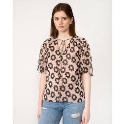 Ted Baker Harlynn Floral Tie Chiffon Top