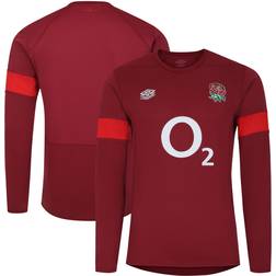 Umbro England Rugby Relaxed Long Sleeve Training Jersey Red Mens