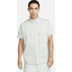 Nike Men's Woven Military Short-Sleeve Button-Down Shirt in Grey, DX3340-034 Grey