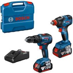 Bosch 0615990M71 GSBGDX 18V 2x5Ah Combi Drill Impact Driver/Wrench Twin Kit