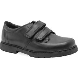 Start-rite Lucky, Black leather boys riptape pre-school shoes