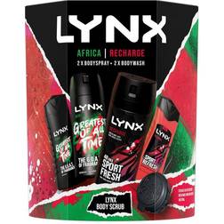 Lynx Recharge & Africa Body Wash, Spray 4Pcs Gift Set Him