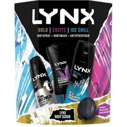 Lynx Gold, Excite & Ice Chill Bath & Body 3Pcs Gift Set Him