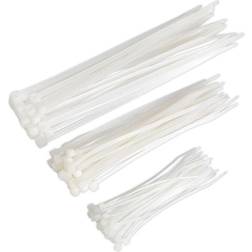 Sealey CT75W Cable Ties Assorted White 75pc