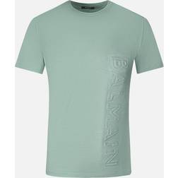 Balmain brand embossed logo green t-shirt