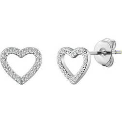 Jones Silver plated open heart earrings created with zircondiaÂ crystals