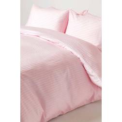 Homescapes Satin Stripe Egyptian Cotton with Duvet Cover Pink