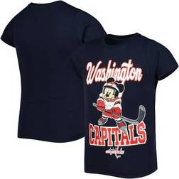 Outerstuff Girls Youth Navy Washington Capitals Mickey Mouse Go Team T-Shirt