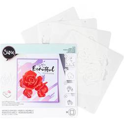 Sizzix Watercolour Roses Layered Stencil Set 4 Pack