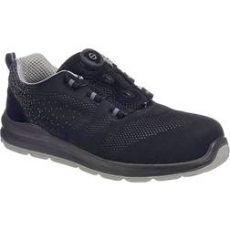 Portwest Compositelite Wire Lace Safety Trainer Knit's1P Black/Red