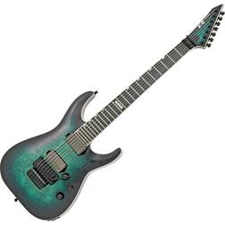 ESP E-II Horizon FR-7 String, Black Turquoise Burst