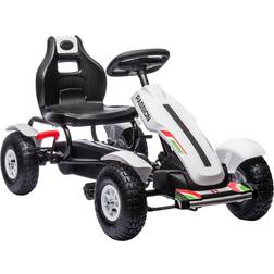 Homcom Children Pedal Go Kart w/ Adjustable Seat, Inflatable Tyres White