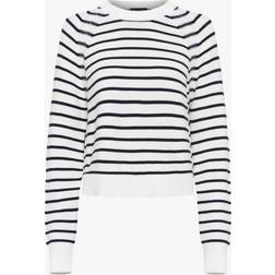 French Connection Lillie Mozart Stripe Jumper, Summer White/Utility Blue