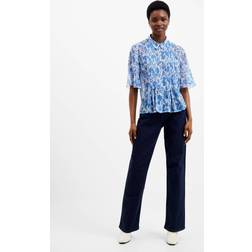 French Connection Women's Cosette Hallie Crinkle Shirt Blue