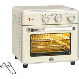 Homcom Oven Warm Broil Toast Bake Air Fryer 1400W Cream White