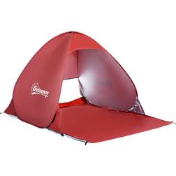 OutSunny Pop Up Beach Tent Red