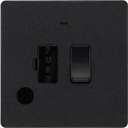 BG Evolve Matt Black Switched 13A Fused Connection Unit With Power LED Indicator And Flex Outlet PCDMB52B