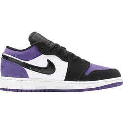 Nike Air Jordan 1 Low GS - White/Black/Court Purple