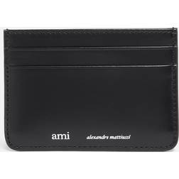 AMI Paris - logo-print leather cardholder Calf Leather/Cotton - OS - Black