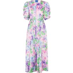 Cras Floral-Print Satin Maxi Dress 36/UK