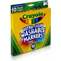 Crayola Ultra Clean Washable Markers Classic Colors Broadline 10pcs