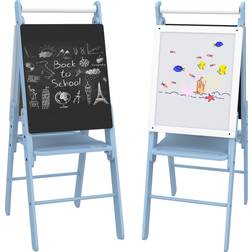 Aiyaplay 3 in 1 Adjustable Height Easel for Kids with Paper Roll Blue