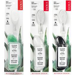 Radius Big Brush BPA Free & ADA Accepted Toothbrush Designed to Improve Gum Health & Reduce Gum Issues Right Hand Midnight Sky/ Marble/ Soda Pop Eco Grind Pack of 3