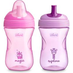 Chicco Sport Spout Trainer Sippy Cup 9oz. 9m 2pk in Pale Pink/Lavender
