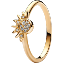 Pandora Celestial Sparkling Sun Ring - Gold/Transparent