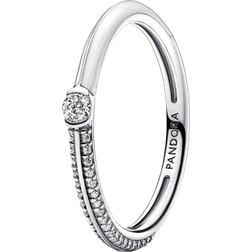 Pandora Me Pavé & Dual Ring - Silver//White/Transparent