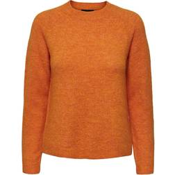 Pieces Juliana Knitted Pullover - Persimmon Orange