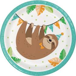 B&Q Happy Paper Sloth Party Plates Pack of 8
