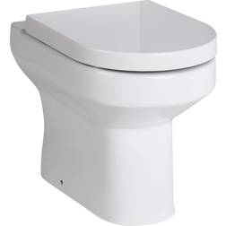 Nuie White Contemporary D-Shape Back To Wall Toilet Pan