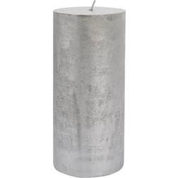 Nicola Spring Rinkit 1X Silver 9X20Cm Tall Pillar Shaped Candle