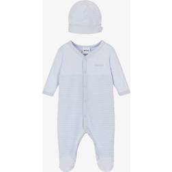 HUGO BOSS Blue Organic Cotton Babysuit Set month