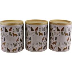 Geko Ceramic Cat Tea,Coffee & Sugar Canisters Kitchen Container