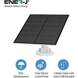 ENER-J 5W Crystal Cell Solar Panel With 3M Charging Cable, Ip66 compatible With Sha5344 Battery Camera Floodlights