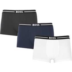 Hugo Boss Logo Stretch Cotton Trunks 3-pack - Black/Navy/White