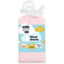 Silentnight Safe Nights Pack of 2 Moses Basket Cotton Fitted