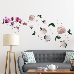 Walplus Sticker Colorful Large Magnolia Flower Art Decal Large Magnolia With Roses